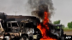 A previous attack in Pakistan on trucks carrying fuel for NATO forces in neighboring Afghanistan.