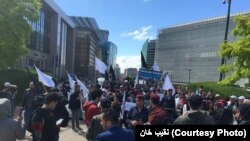 برسلز: د اروپايي ټولنې بهرنیو چارو دفتر مخې ته د پي ټي اېم لاریون: ۲۰۱۹، ۱۲م جون
