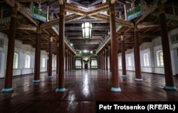 The interior of the Zharkent mosque