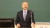 Vyacheslav Morozov opens a conference at the University of Tartu in 2017. 
