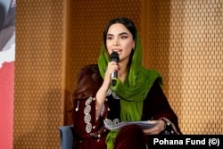 Wazhma Tokhi, an exiled Afghan education and rights campaigner (file photo)