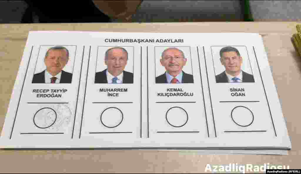 Seçki bülletenində, üç namizədddən "fərqləndirilən" namizəd 