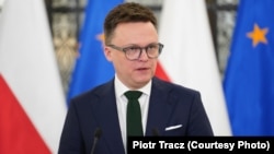 The speaker of the Polish parliament, Szymon Hołownia (file photo)
