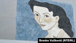 The mural of Ljubica Maric on the Sumadija City Hall in Kragujevac