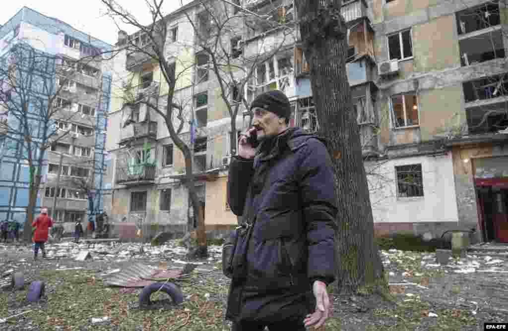 The strike in Dnipro shattered windows in residential buildings... 