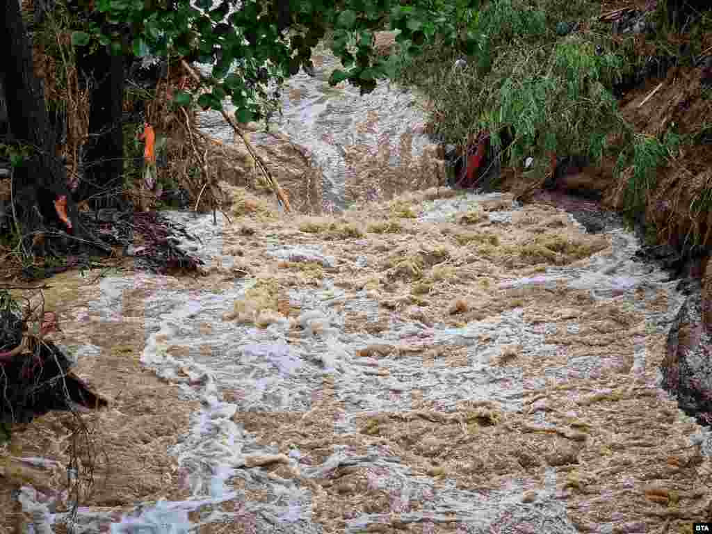 One of the roads leading into Tsarevo has been closed as floodwaters swept away bridges and triggered landslides. 