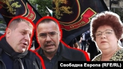 Krasimir Karakachanov (left), Angel Dzhambazki (center), and Lilian Kovacheva (collage)