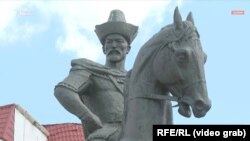 A statue of Kenesary Khan in Kazakhstan's capital, Astana. Kenesary, who led a grueling resistance to Russian rule, has been feted as a "national figure" for Kazakhs.