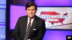 TV host Tucker Carlson was fired by Fox News last year amid scandals and lawsuits over unfounded election fraud claims. (file photo)