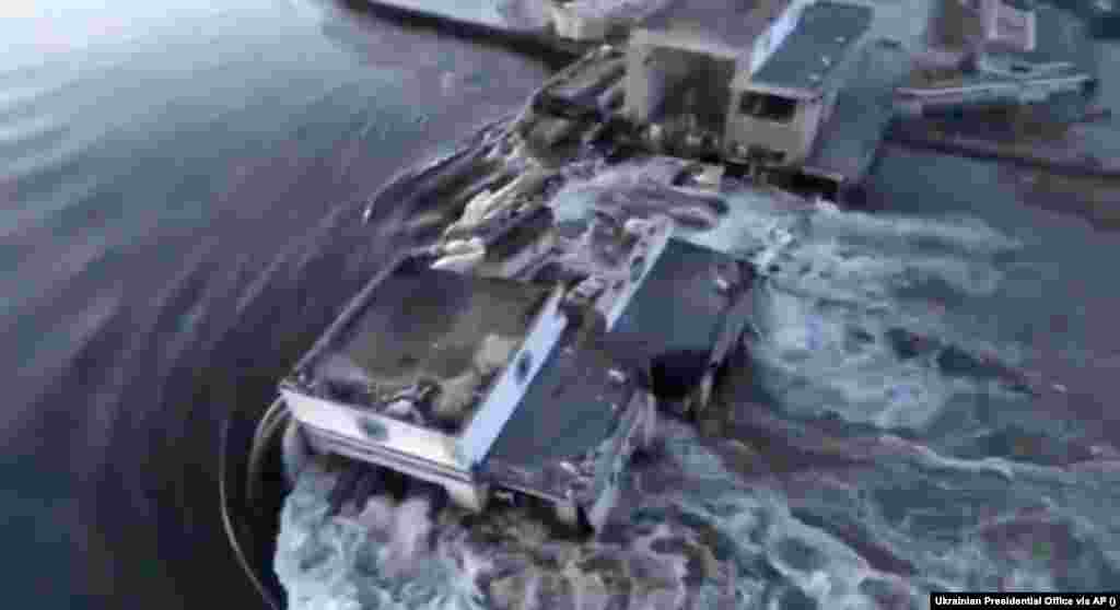 Russian officials countered that the Nova Kakhovka dam was destroyed by Ukrainian military strikes. Reports on social media are showing parts of Kherson flooded by the rising waters. Kyiv has ordered people living downstream to evacuate in the face of catastrophic flooding.