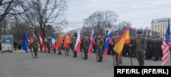 A parade of NATO troops in Riga marks the 20th anniversary of Latvia's accession to the alliance in March 2024.
