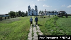 The Catholic church in the village of Ozernoye, where the descendants of Poles who were deported to Kazakhstan live.
