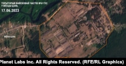 Probable field camp on the territory of military unit #61732 in the village of Tsel on June 17.