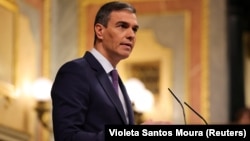 Spanish Prime Minister Pedro Sanchez said that recognizing a Palestine state was "an imperative to achieve peace." (file photo)