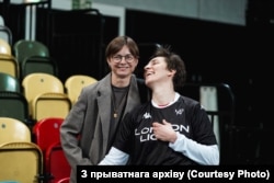 Katsyaryna Snytsina (right) with her partner, Nadzeya.
