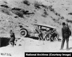 A "bad place for autos" near the Euphrates River, probably in today's eastern Turkey in September 1919 during the American mission to Armenia