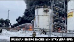 Орусиянын Брянск облусундагы мунай заводуна жасалган чабуул. 19-январь, 2024-жыл.