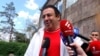 Armenia - Prosperous Armenia Party leader Gagik Tsarukian talks to journalists. May 8, 2023.