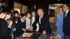 Nursultan Nazarbaev attended an exhibition of artwork by talented Kazakh youths on April 19. 