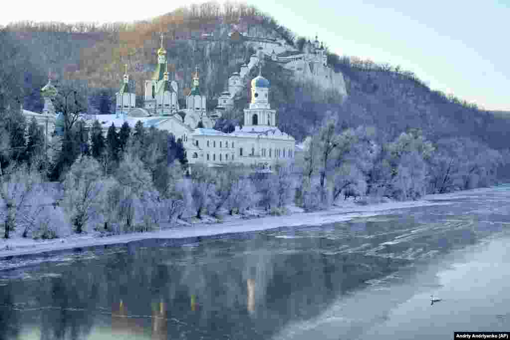 A photo captured in December 2021 shows the idyllic winter landscape surrounding the monastery. &nbsp;