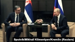 Predsednik Srbije Aleksandar Vučić na sastanku sa predsednikom Rusije Vladimirom Putinom u Sočiju, 25. novembar 2021. 