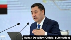 Кыргызстандын президенти Садыр Жапаровдун маалымат жыйыны. Бишкек, 2021-жыл, 23-октябрь.