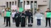 Turkmen nationals residing in Turkey stage a protest in Istanbul on June 21 against human rights abuses by Turkmen authorities.
