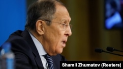 Russian Foreign Minister Sergei Lavrov made the "truly offensive" remark during his annual news conference in Moscow on January 18. 