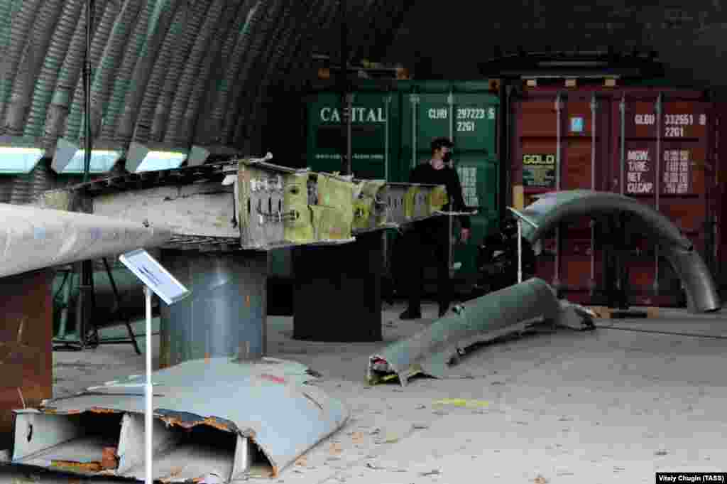 These pieces of the wreckage used to reconstruct the aircraft were all collected after an intensive search within an active war zone in a part of Ukraine controlled by Russia-backed separatists. 