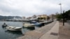 Montenegro - Boats docked in a port in the town of Budva, on the Adriatic coast of Montenegro, 13May2020