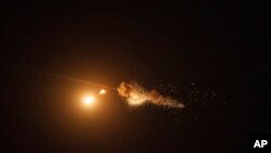 Українська ППО перехоплює безпілотник «Шахед» під час російської повітряної атаки на Київ, архівне фото