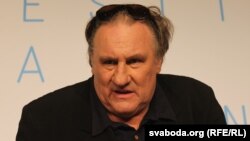 Gerard Depardieu speaks at a press conference in Cannes on May 22.