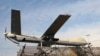 An Iranian Shahed-129 drone is displayed at a rally in Tehran in 2016.