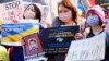 Акція проти нового російського вторгнення в Україну в столиці Японї, яка є членом G7, Токіо, 26 лютого 2022 року