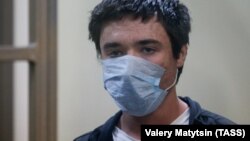 Ukrainian citizen Pavlo Hryb at his court hearing in Rostov-on-Don on March 22. 