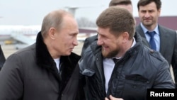 Russian President Vladimir Putin with Chechen leader Ramzan Kadyrov (file photo)