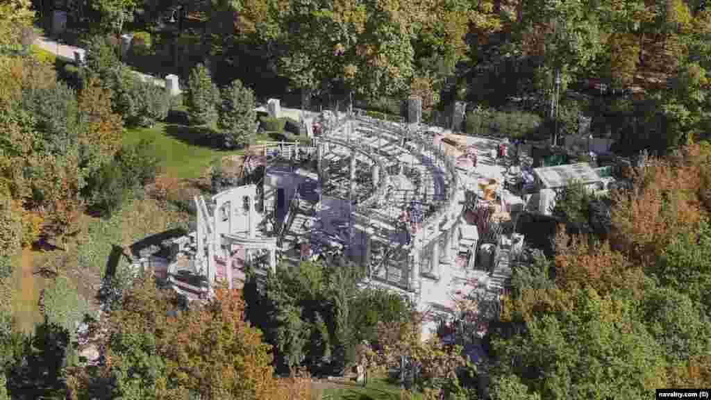 An amphitheater undergoing renovation on the sprawling coastal residence. The property has been under construction for the past 15 years and major renovations are still ongoing. 