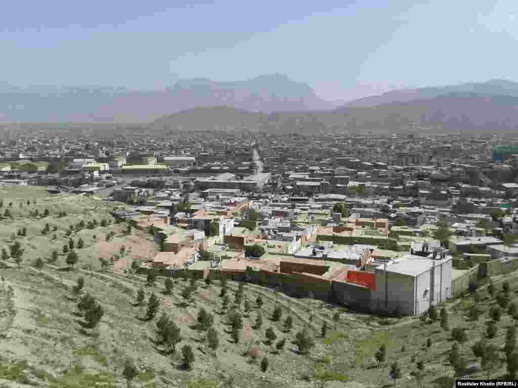 The Afghan capital Kabul viewed from a neighboring hilltop. 
