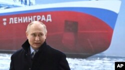 Vladimir Putin made the announcement at a ceremony to mark the start of construction of the Leningrad icebreaker in a St. Petersburg shipyard.