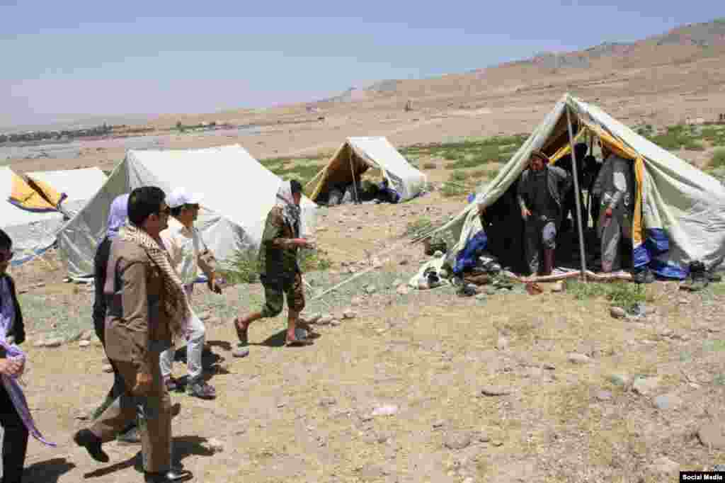 Tents in Korog, Tajikistan, filled with refugees who fled the fighting in northern Afghanistan. 