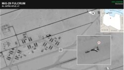Супутникове фото AFRICOM, на якому видно російські МіГ-29 на авіабазі «Аль-Джуфра» Халіфи Хафтара