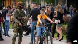 Російські військові в окупованому Мелітополі, травень 2022 року