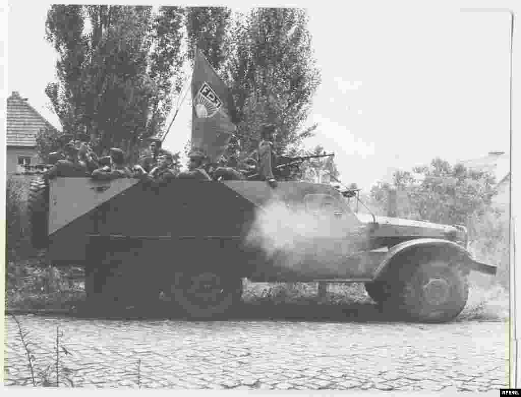 East German troops were prominently deployed following the division of East and West Berlin on August 13, 1961.