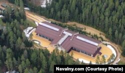 An aerial view of the property near Lake Valdai