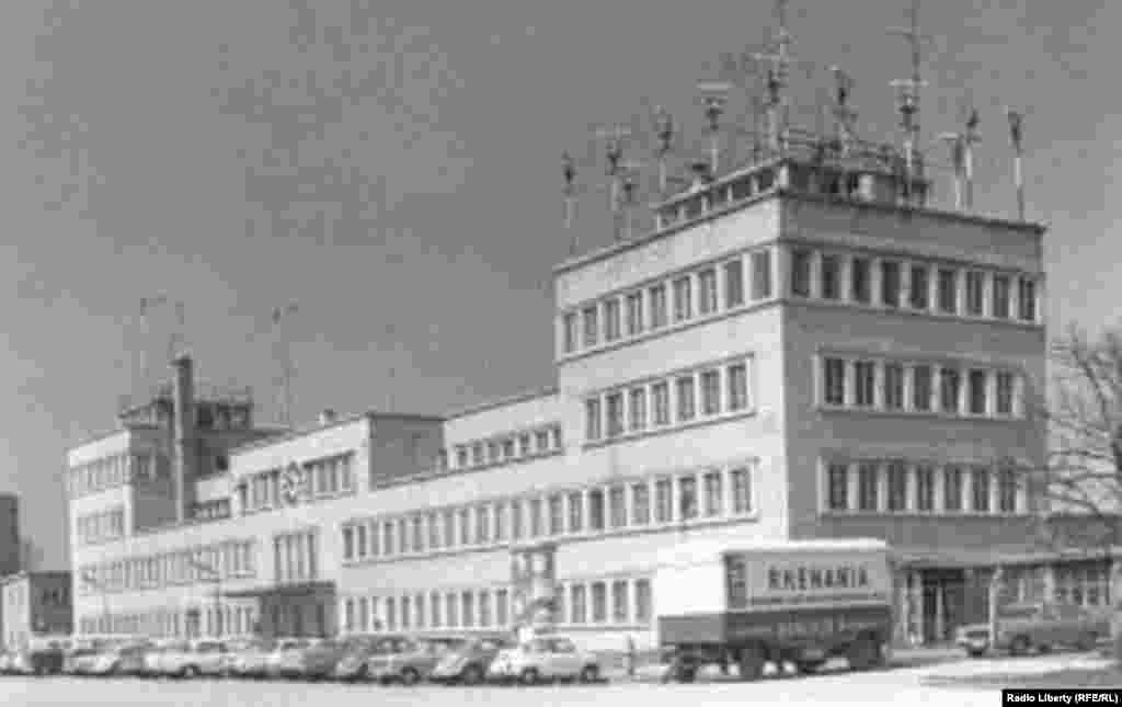 The first Radio Liberation building in Munich's Obervizenfeld in 1953.