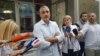 Cedomir Jovanovic speaks to reporters in Belgrade in September 2019.
