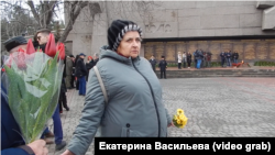 Тетяна Єрмакова – голова Російської общини Севастополя на мітингу 23 лютого 2021 року.