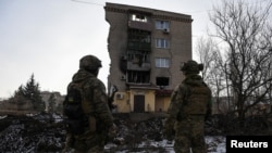 Орусиянын абадан коюлган соккусунан улам урап калган турак үйү. Бахмут шаары.