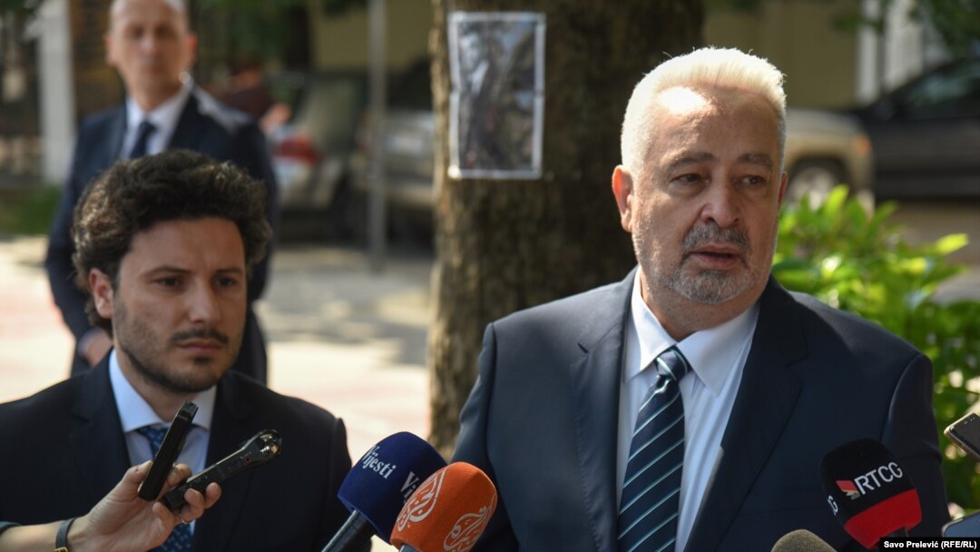 Zamjenik premijera Crne Gore Dritan Abazović i premijer Crne Gore Zdravko Krivokapić u Podgorici 28. maja