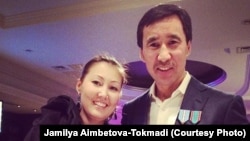 Kazakh businessman Muratkhan Toqmadi (right) with his wife, Zhamila Aiymbetova-Toqmadi (file photo)
